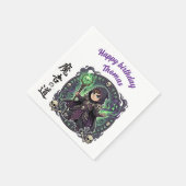 Nekromant Dark Magic Anime Chibi Gamer Geburtstag Serviette (Ecke)