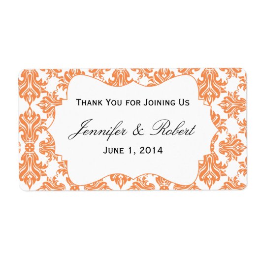 Nektarine und weißes Damasawasser Flaschenetikett (Vorne)