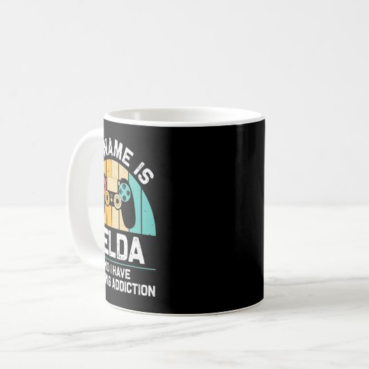 Nelda Gift Name Personalized Funny Gaming Geek Bir Kaffeetasse (Vorderseite Links)