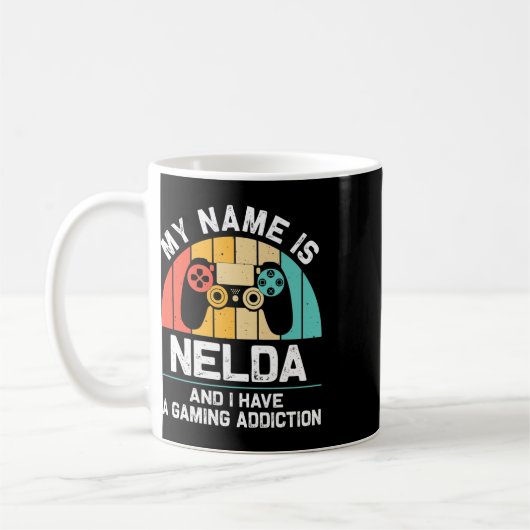 Nelda Gift Name Personalized Funny Gaming Geek Bir Kaffeetasse (Links)