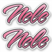 Nele faded pink Aufkleber Sticker Stickerset (Vorderseite)