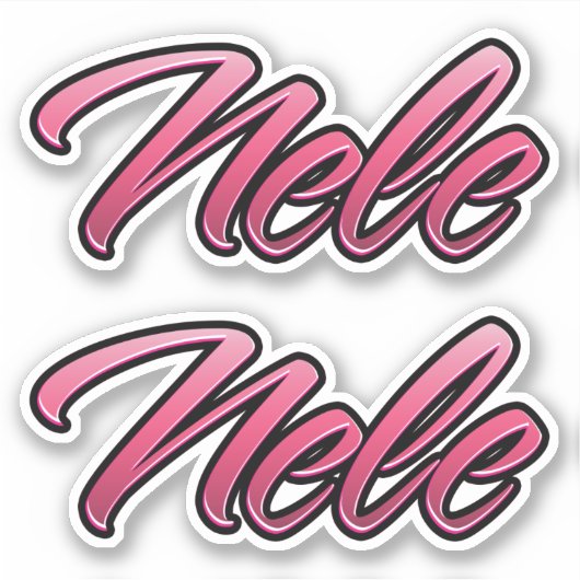 Nele faded pink Aufkleber Sticker Stickerset (Vorderseite)