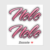 Nele faded pink Aufkleber Sticker Stickerset (Blatt)