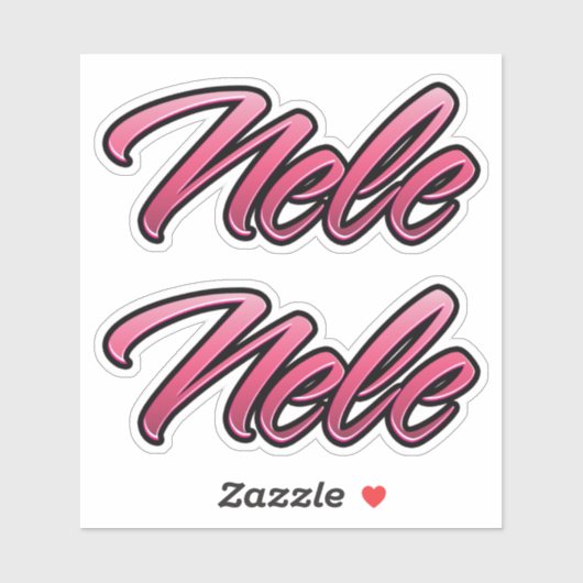 Nele faded pink Aufkleber Sticker Stickerset (Blatt)