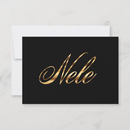 Nele gold Design Lettering Karte (Vorderseite)