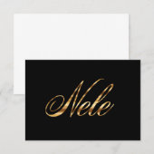 Nele gold Design Lettering Karte (Vorne/Hinten)