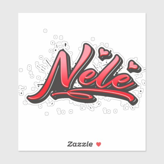 Nele red Heart Graffiti Aufkleber Sticker (Blatt)