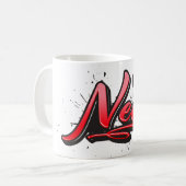 Nele red Heart Graffiti Tasse Kaffeetasse (Vorderseite Links)