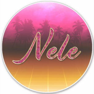 Nele Vorname Name golden pink Aufkleber Sticker