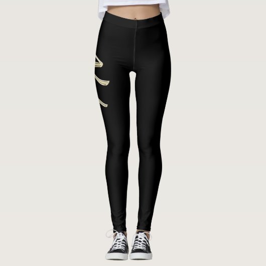 Nele white gold Handwriting Hose Leggings (Vorderseite)