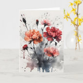 Nelke - Aquarellblumen Karte (Gelbe Blume)