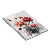 Nelke - Aquarellblumen Notizblock (Rechte Seite)