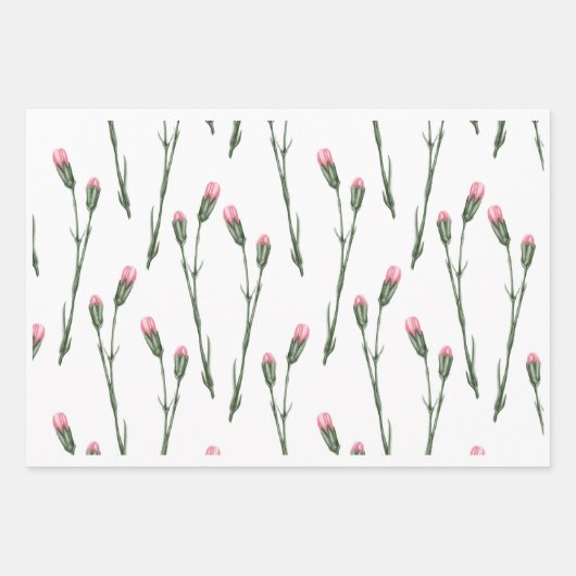 Nelke Blume nahtlos Geschenkpapier Set (Vorderseite 3)