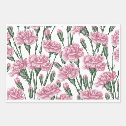 Nelke Blume nahtlos Geschenkpapier Set (Vorderseite)