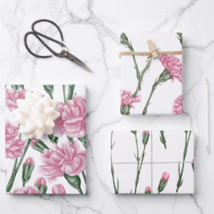 Nelke Blume nahtlos Geschenkpapier Set