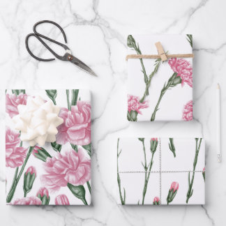 Nelke Blume nahtlos Geschenkpapier Set