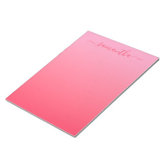 Nelke Fuchsia Rosa Farbverlauf Girly Signature Notizblock