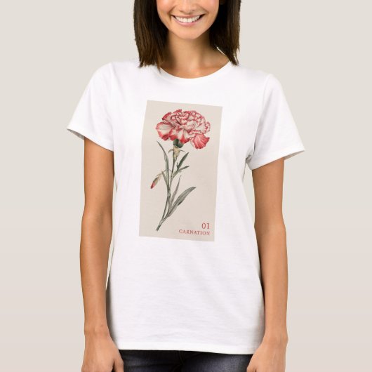 Nelke - Januar Blume T-Shirt (Vorderseite)