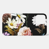 Nelke, Kamille Blume, schwarzes Muster. Case-Mate iPhone Hülle (Rückseite (Horizontal))