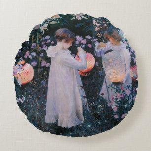 Nelke Lilie Lilie Rose John Singer Sargent Kunst Rundes Kissen