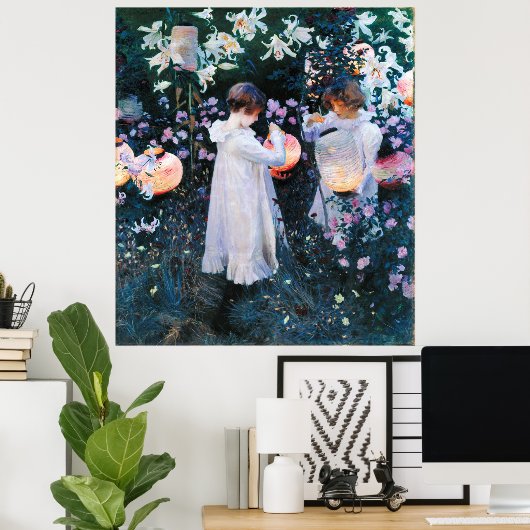 Nelke, Lilie, Rose, Sargent Poster (Heimbüro)