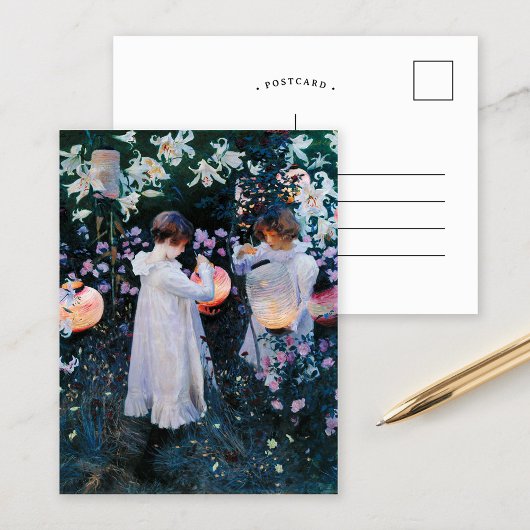 Nelke, Lily, Lily, Rose | John Singer Sargent Postkarte