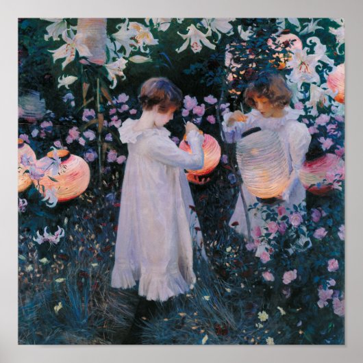 Nelke, Lily, Lily, Rose von John Singer Sargent Poster (Vorne)