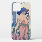 Nelke (vier Blume), Alphonse Mucha Case-Mate iPhone Hülle (Rückseite)