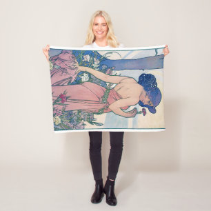 Nelke (vier Blume), Alphonse Mucha Fleecedecke