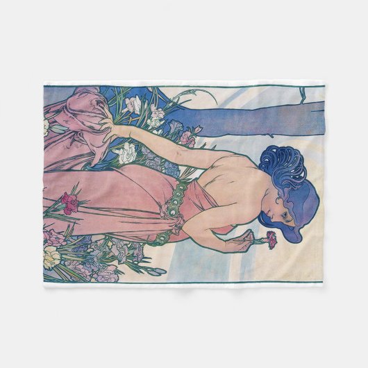 Nelke (vier Blume), Alphonse Mucha Fleecedecke (Vorderseite (Horizontal))