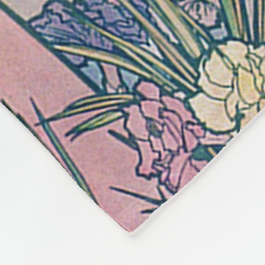 Nelke (vier Blume), Alphonse Mucha Fleecedecke (Ecke)