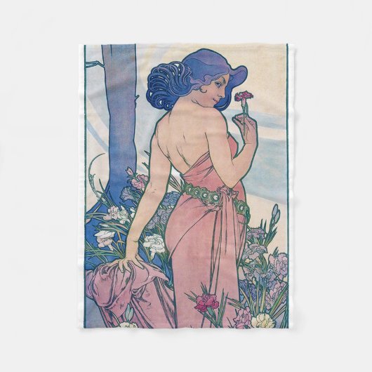 Nelke (vier Blume), Alphonse Mucha Fleecedecke (Vorderseite)