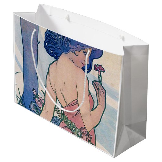 Nelke (vier Blume), Alphonse Mucha Große Geschenktüte (Rückseite Schrägansicht)