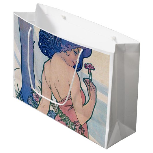 Nelke (vier Blume), Alphonse Mucha Große Geschenktüte (Vorderseite Schrägansicht)