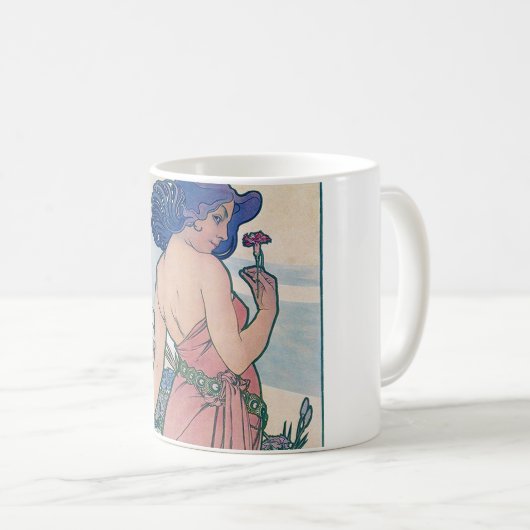 Nelke (vier Blume), Alphonse Mucha Kaffeetasse (VorderseiteRechts)