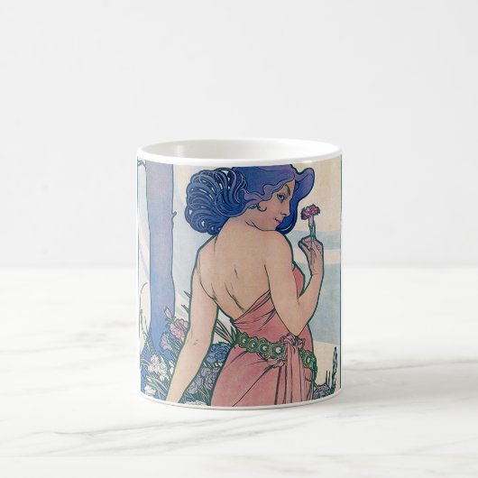 Nelke (vier Blume), Alphonse Mucha Kaffeetasse (Mittel)