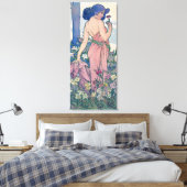 Nelke (vier Blume), Alphonse Mucha Leinwanddruck (Insitu (Schlafzimmer))