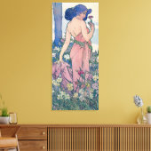 Nelke (vier Blume), Alphonse Mucha Leinwanddruck (Insitu (Wohnzimmer))