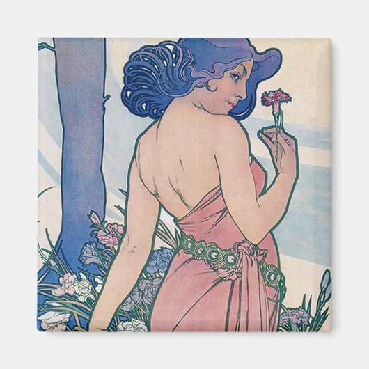 Nelke (vier Blume), Alphonse Mucha Magnet (Vorne)
