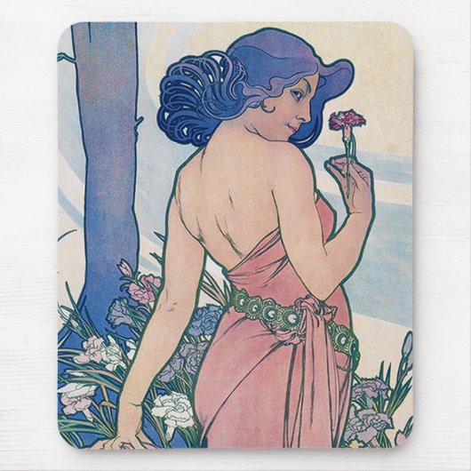 Nelke (vier Blume), Alphonse Mucha Mousepad (Vorne)