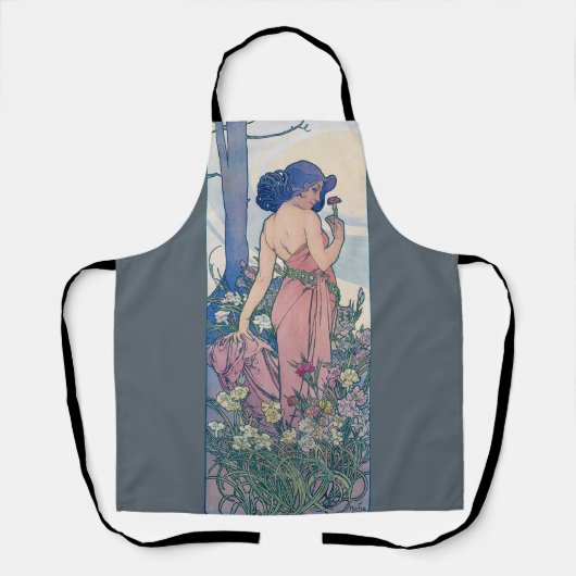 Nelke (vier Blume), Alphonse Mucha Schürze (Vorderseite)