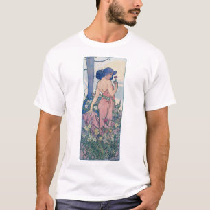 Nelke (vier Blume), Alphonse Mucha T-Shirt