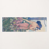 Nelke (vier Blume), Alphonse Mucha Yogamatte (Rückseite (Horizontal))