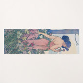 Nelke (vier Blume), Alphonse Mucha Yogamatte (Vorderseite (Horizontal))