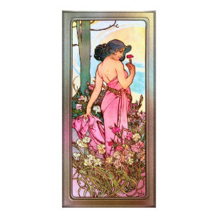 Nelken Art Nouveau-Porträt von Alphonse Mucha Fotodruck