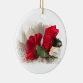 Nelken auf Brocade Keramikornament (Rechts)