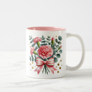 Nelken-Blumen-Tasse, Blumen-Kaffeetasse Zweifarbige Tasse