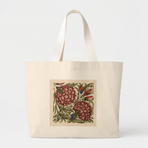 Nelken-Blumenfliese Antik Rustikal De Morgan Kunst Jumbo Stoffbeutel