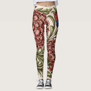 Nelken-Blumenfliese Antik Rustikal De Morgan Kunst Leggings