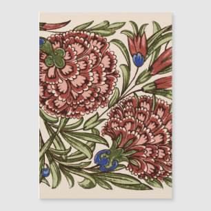 Nelken-Blumenfliese Antik Rustikal De Morgan Kunst Magnetkarte